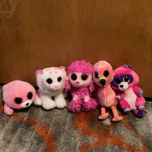 5 beanie boo pink pack